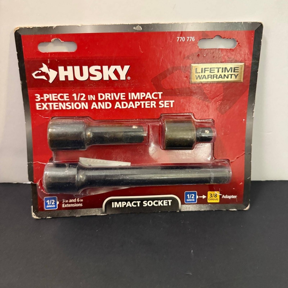 Husky 3-Piece 1/2 in Drive Impact Extension and Adapter Set 770 776 New